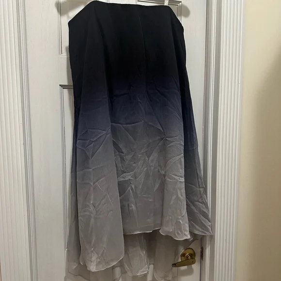 Halston Heritage Black and Gray Ombre High-Low Skirt - Picture 2 of 4